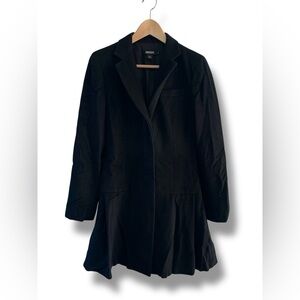 DKNY Pleated Hem Overcoat